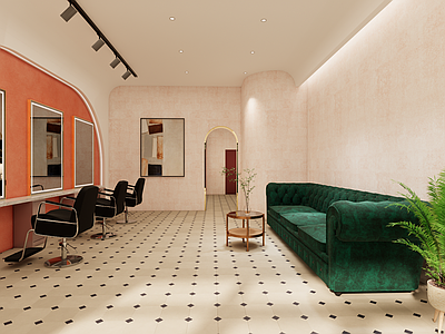 现代奶油理发店 理发店 美发