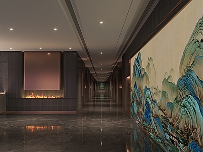 新中式禅意中餐厅 过道 火