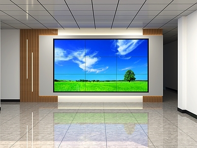 现代新中式科技展厅 大厅显示屏 大屏显示器