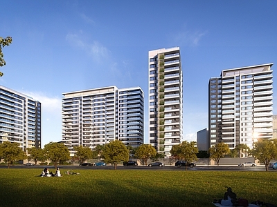 现代简约高层住宅 高端豪宅 高层住宅 四代住宅 现代简约