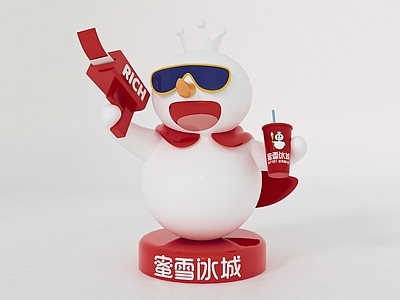现代雕塑摆件 雪王 蜜雪冰城 IP形象