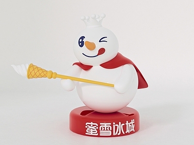 现代雕塑摆件 雪王 蜜雪冰城 IP形象