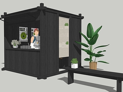 其他商展器材 黑色小木屋 售卖亭 商业外摆 集市木屋 营地摊位
