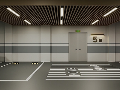 现代室内停车场 小区地下室 地下室 地下停车场 小区地下停车场