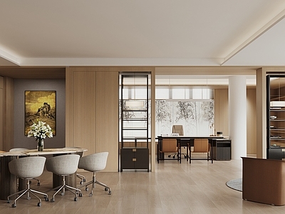 新中式中式董事长办公室 董事长办公室 经理办公室 办公区