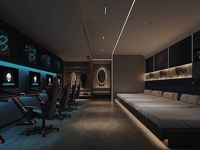 现代电竞房 电竞房 电竞酒店 五人房