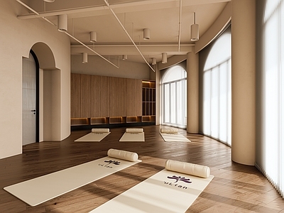 侘寂复古瑜伽室 瑜伽房 瑜伽室 瑜伽毯