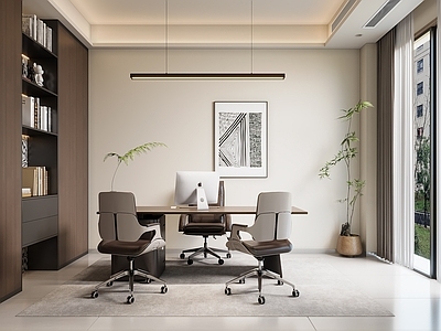 现代意式书房 卧室书房 老人房