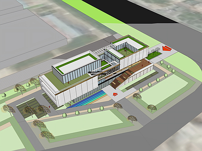现代简约小公建 展厅 社区商业 办公 文化 商业