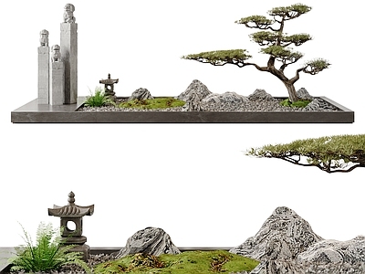 新中式其他景观小品 室内景观 阳台景观 植物 小品