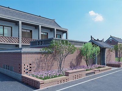 现代新中式乡村民房 乡村建筑 乡村广场 乡村街道改造方案 乡村宅子