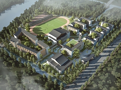 现代学校建筑 学校 高中 小学