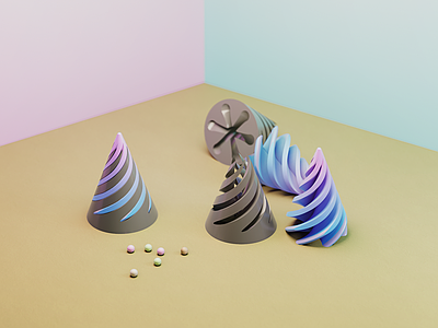 现代玩具 旋转塔 3D打印 玩具
