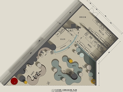 现代面包店 烘焙店 现烤面包店 平面图