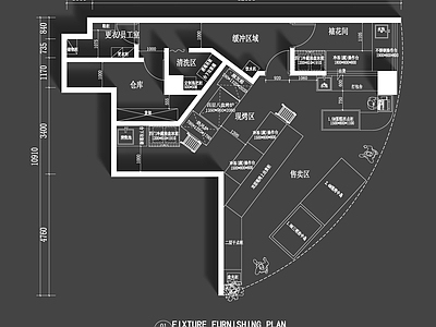 现代面包店 烘焙店 面包店 甜品店 平面图