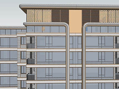 现代轻奢高层住宅 国贸楼王高层建筑 入口架空 轻奢高层建筑 细节 精工大平层