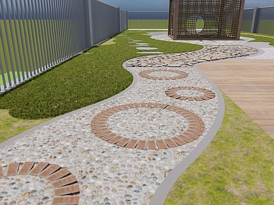 现代教育校园景观 幼儿园特色铺装 景观园路 多材质铺装 幼儿园园路 铺装