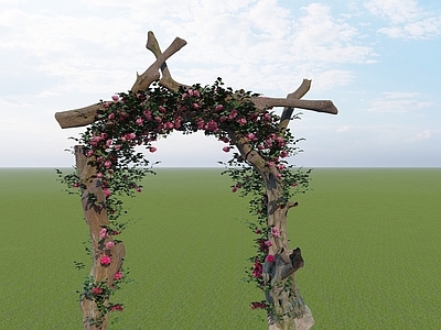 现代教育校园景观 原木自然风门头 幼儿园门头