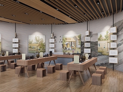 现代中式博物馆 文化体验 渔猎文化 手工体验展厅