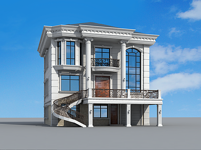 欧式简欧别墅建筑 11X14米 三层别墅 独栋别墅 自建房 农村别墅 施工图