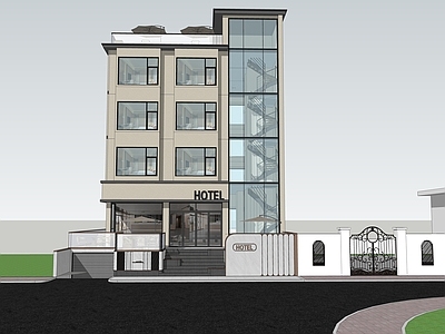 现代简约酒店建筑 温泉酒店建筑 多层酒店建筑 山地酒店建筑 酒店大门 高层酒店建筑