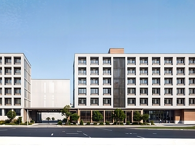 现代简约学校建筑 教学楼学校 职校 实训楼 学校