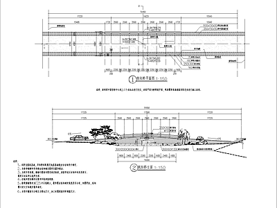 中式新中式综合性公园 中式桥梁 中式车型桥 公园拱桥 公园人行桥 施工图