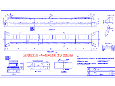 桥梁通行景观 过水涵洞 景观道路涵洞 盖板涵 施工图