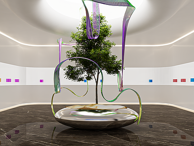 现代极简科技展厅 端景 展厅