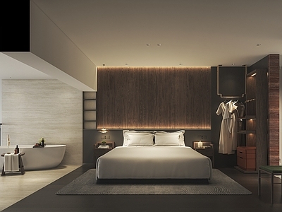 现代公寓 酒店式公寓卧室床