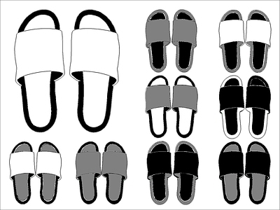 现代服装鞋帽 拖鞋图块 施工图