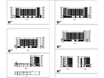 现代学校建筑 中学教学楼图书馆 生活区宿舍门卫 总图垃圾房 看台连廊 食堂 施工图