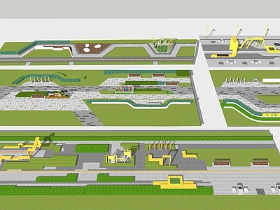 现代口袋公园 带状公园 口袋公园 街角公园 小游园