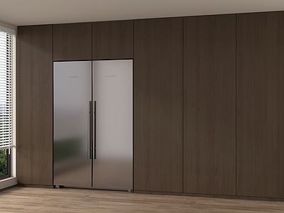 冰箱 嵌入式冰箱 拉丝不锈钢 双开门冰箱 现代冰箱