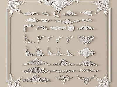 欧式雕花 线条 石膏构件 角花 石膏构件 欧式石膏雕花