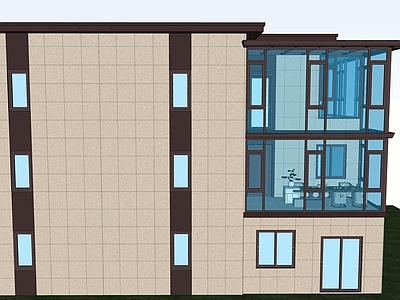 现代极简家居阳台 玻璃阳光房建筑