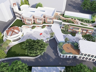 现代教育校园景观 自然生态幼儿园 幼儿园景观 全模幼儿园景观