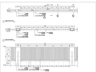 混凝土结构 围墙 小区围墙 住宅围墙 施工图