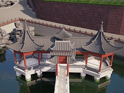 新中式中式古建筑 中式建筑 中式亭子 新中式亭子
