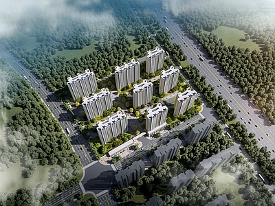 现代鸟瞰规划 住宅鸟瞰