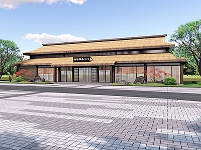 新中式中式游客中心 游客服务中心 驿站 乡村展览馆 农产品展销中心 非遗展馆