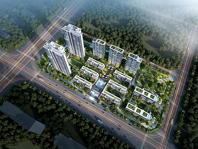 现代鸟瞰规划 住宅鸟瞰