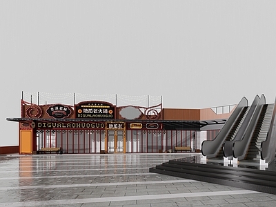 现代复古门头 火锅店门头 复古门头 现代餐饮建筑 门头门面 网红打卡