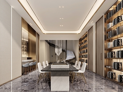 现代售楼处 洽谈区 单椅 柜台 收银