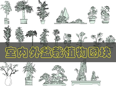 现代绿植 室外绿植盆栽 施工图