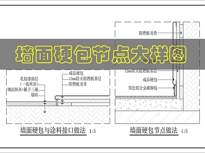 墙面节点 墙面硬包节点图 施工图