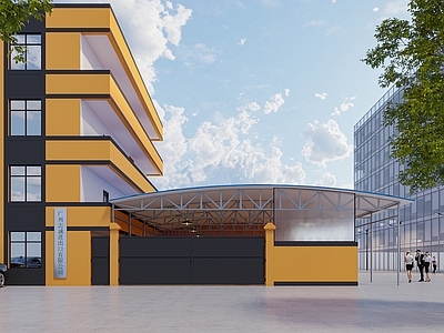 现代厂房 现代工业厂房门头