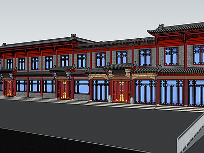新中式中式古建筑 仿古 明清 古建筑 门头