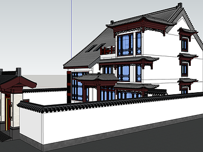 新中式中式古建筑 仿古 别墅 自建房