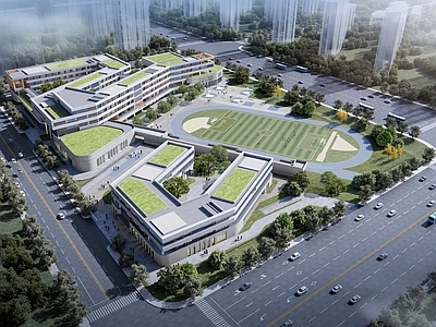 现代小学 学校鸟瞰